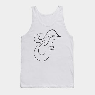 ladies face line drawing Tank Top